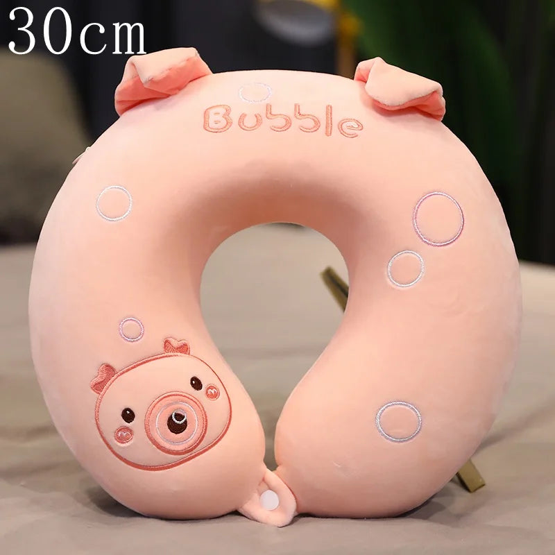 6 Kinds Cute Pig Plush Toys Soft Stuffed Piggy Plush Doll U-shaped Pillow Bed Waist Cushion for Children Girls Birthday Gift