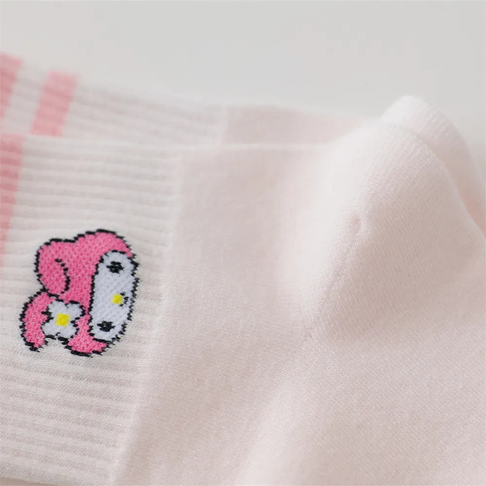 Sanrio Cute Cartoon Kuromi Cinnamoroll My Melody Pompompurin Kawaii Socks - Plushy Mart