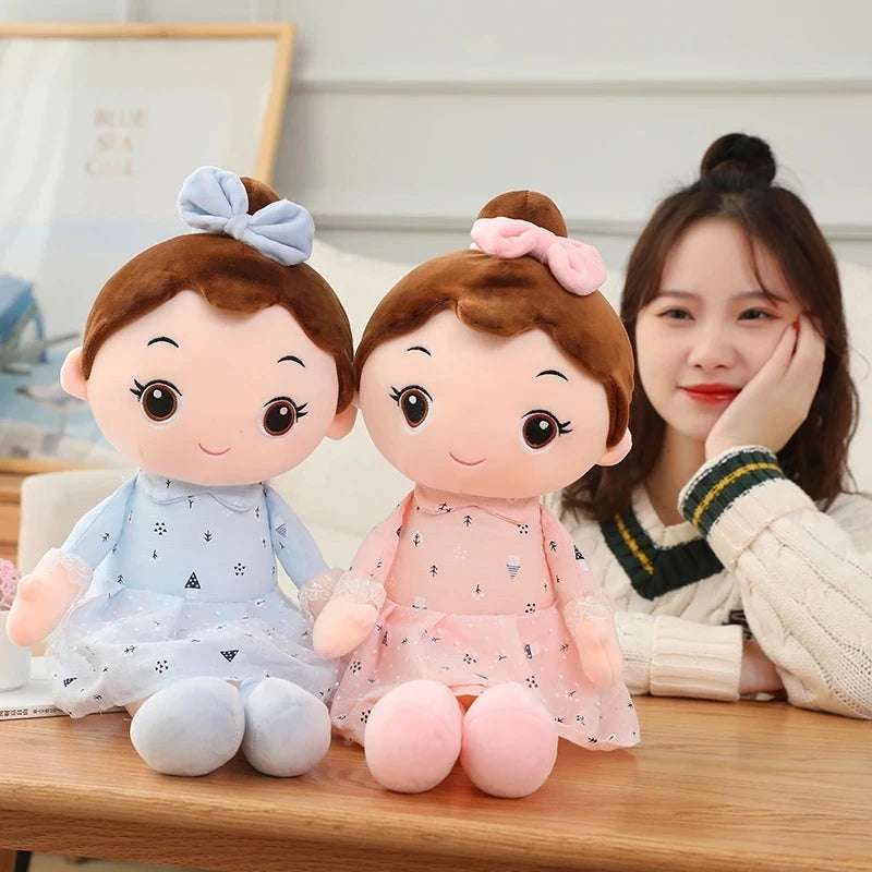 45/90cm Super Kawaii Plush Girls Doll with Clothes Kid Girls Baby Appease Toys Stuffed Soft Cartoon Plush Toys for Children Gift