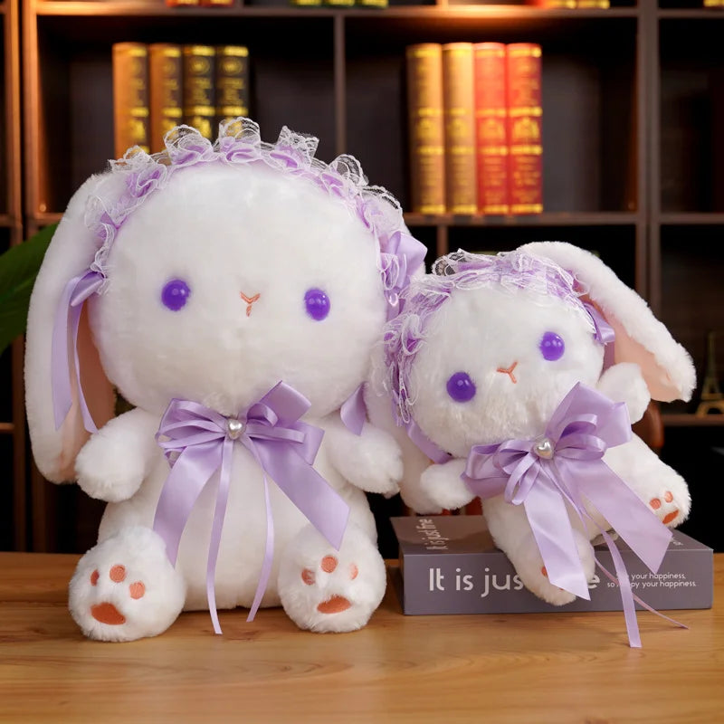 23/35cm Lolita Rabbit Doll Pink Bunny Plush Toy Soft Stuffed Animal Cosplay Rabbit Doll Plushies Xmas Gifts For Girl Kawaii