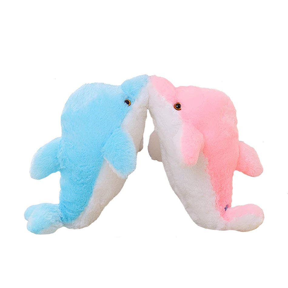 45cm Creative Luminous Plush Dolphin Doll Glowing Pillow