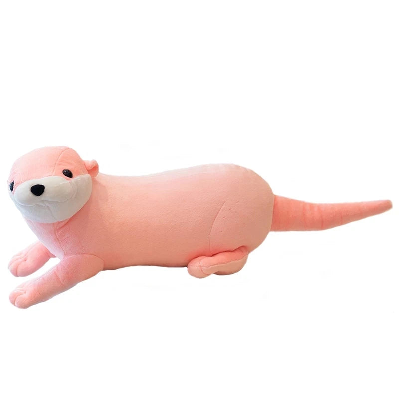 40cm Pink Realistic Wild Animal Stuffed Doll Reallife Eurasian River Otter Plush Toy  Soft Lovely Sloth Toys Cute Gift For Kids