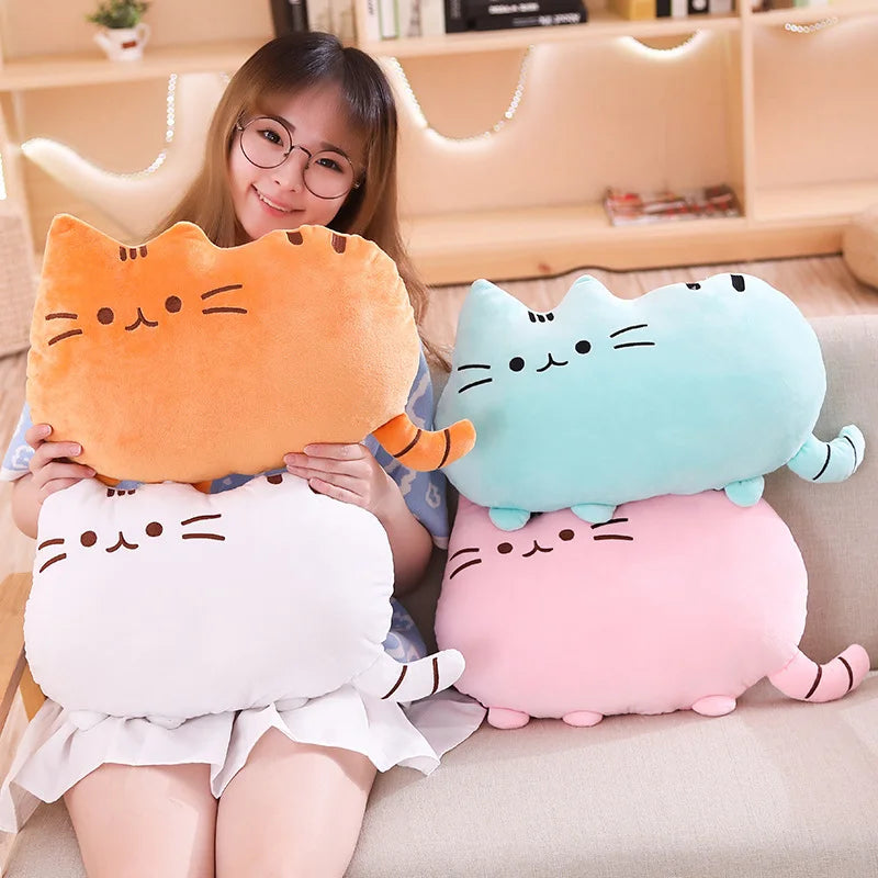 Kawaii Cat plush Pillow kitten Cushion soft Colorful Stuffed Toys gray pink white plush doll houseware gifts for girlfriend