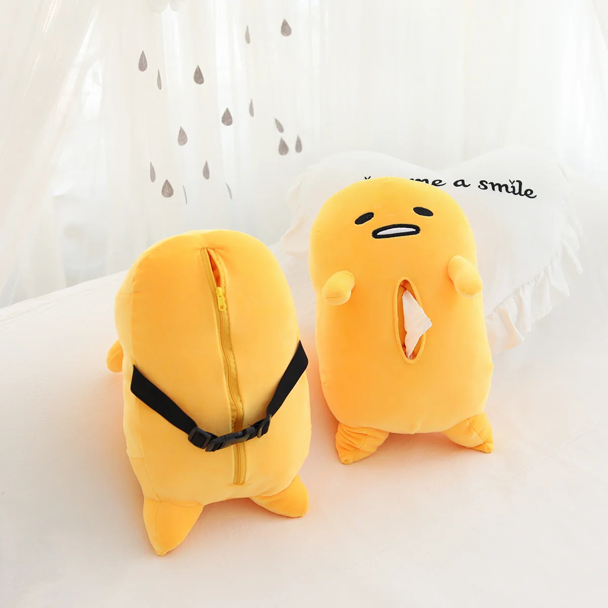 Cartoon Cute Yolk Man Plush Tissue Box Durable Home Car Sofa Paper Tissue Holder Napkin Case Pouch Kids Toys Dolls