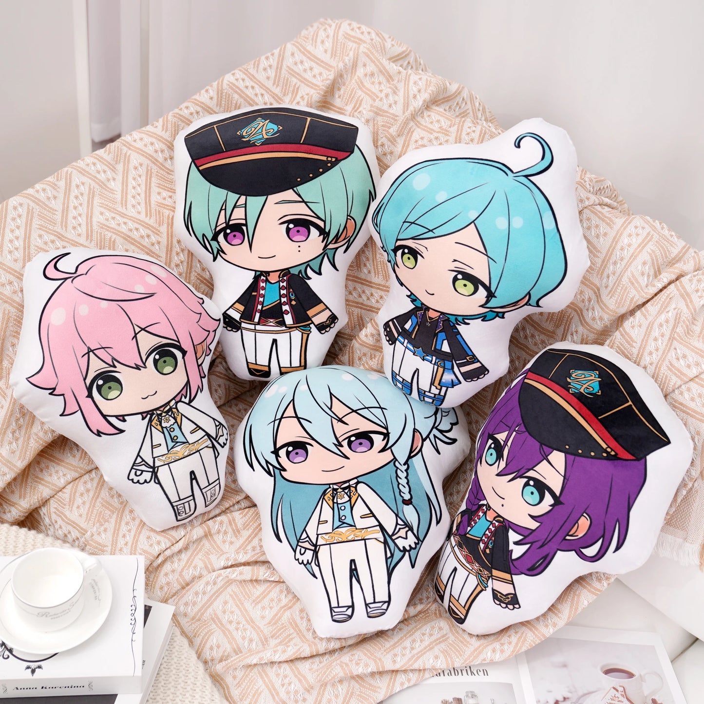 45cm Ensemble Stars Cartoons Anime Plush Toy Eichi Sakuma Rei Throw Pillow Cosplay Sofa Cushion Double-sided Printing Girl Fans