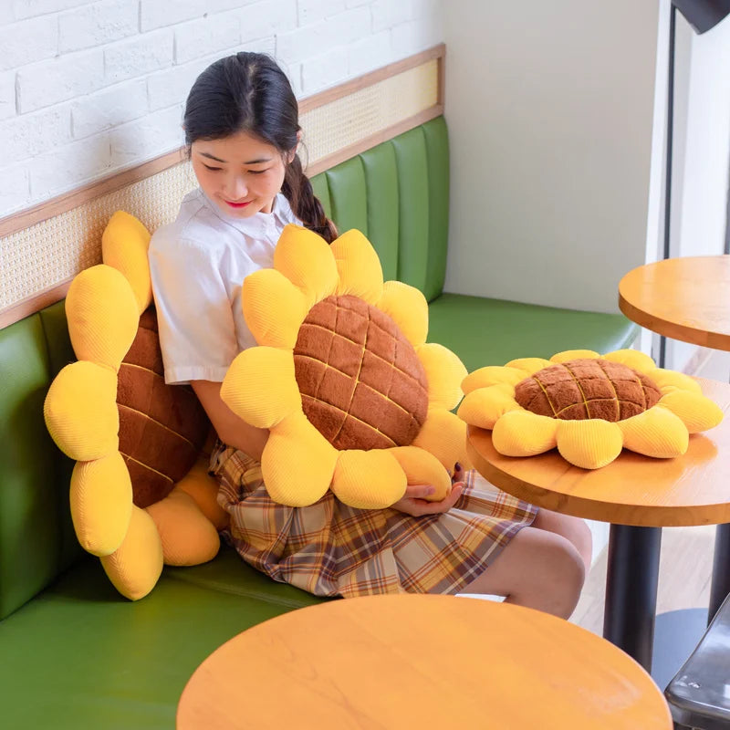 40/50/70CM 1pc Stuffed Sunflower Plush Plant Seat Cushion Flowers Decor Pillow Props For Sofa Chair Indoor Floor