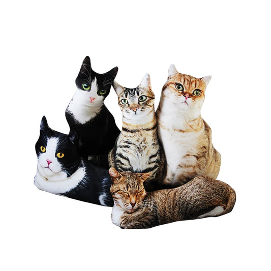 50cm Lifelike 3D Cat Plush Toys Stuffed Soft Animal Doll Simulation Sleep Pillow Sofa Cushion Cartoon Doll Home Decor Girls Gift