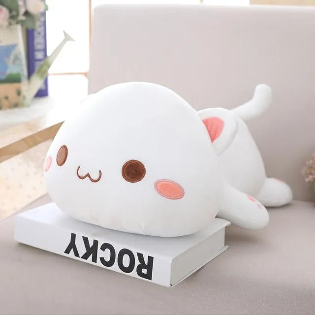 1pc 35/50/65cm Kawaii Lying Cat Plush Toys Stuffed Cute Cat Doll Lovely Animal Pillow Soft Cartoon Cushion Kid Christmas Gift