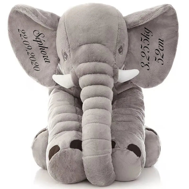 Soft Gray Elephant Pillow for Sleep and Cuddling