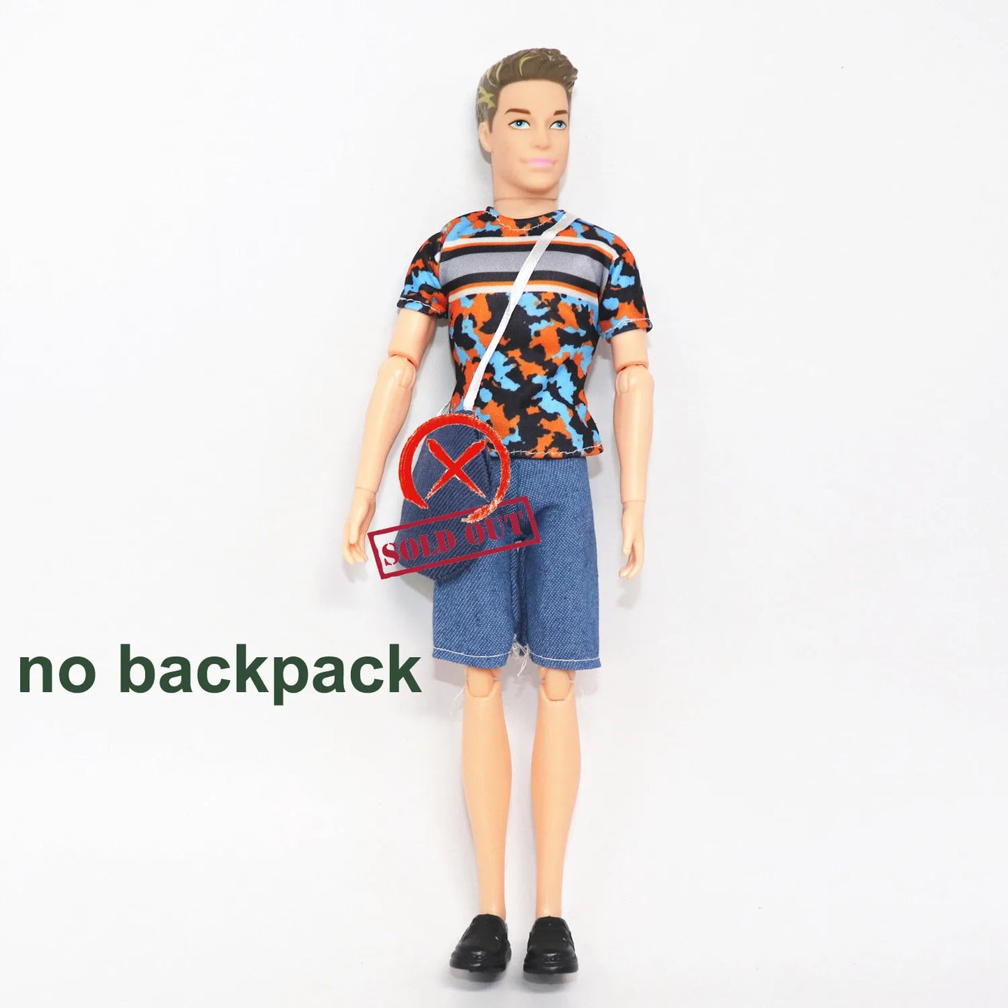 1 Set Ken Doll Cloth Fashion Daily Wear Student Suit With Backbag Schoolbag Male Doll Clothes 1/6 Ken Clothes Doll Accessories