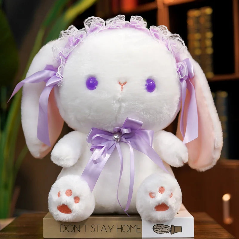 23/35cm Lolita Rabbit Doll Pink Bunny Plush Toy Soft Stuffed Animal Cosplay Rabbit Doll Plushies Xmas Gifts For Girl Kawaii