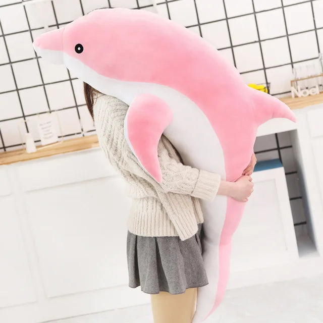 30/50cm Kawaii Soft Dolphin Plush Toys Dolls Stuffed Down Cotton Animal Nap Pillow Creative Kids Toy Christmas Gift for Girls