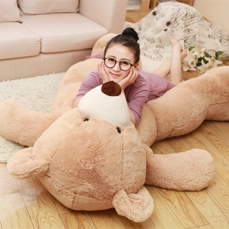 New Arrival 1M American Giant Bear Plush Toy Big Size USA Bear Stuffed Animal Doll Valentine Gift for Girls