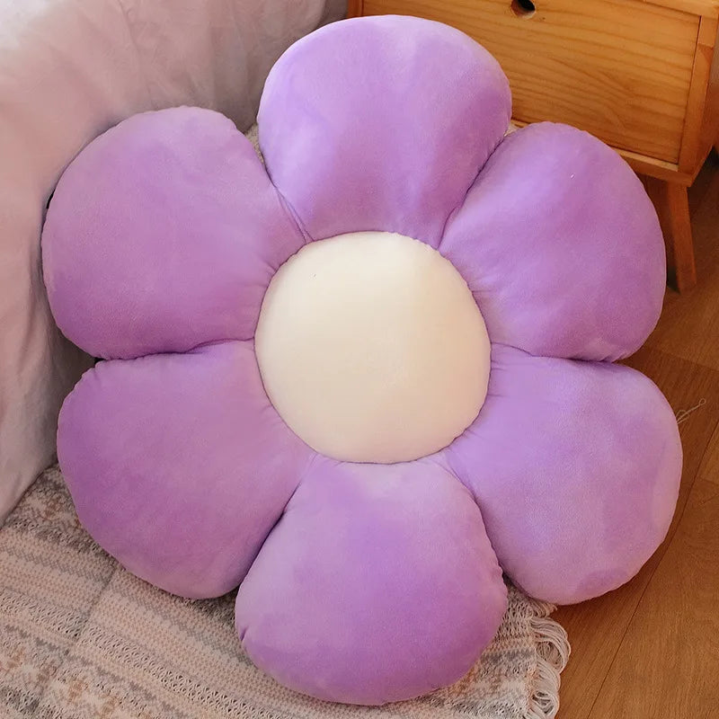 1pc 30/50/65CM Furry Plush Flower Plush Pillow Mat Stuffed Lifelike Flower Shape Baby Kids Home Soft Pillow Cushion Home Decor