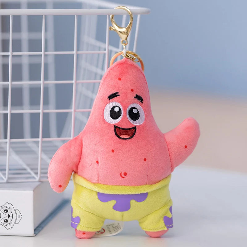 Marine Life Plush Doll Lovely Patrick Star Stuffed Toy Kawaii Decora Keychain Backpack Pendant Gift For Kids Birthday Present