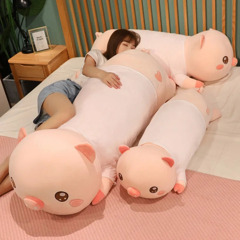 Fat Lucky Heart Pink Piggy Plush Toy Animals Soft Stuffed Cartoon Doll Accompany Sleeping Pillow Back Cushion Valentine's Gift