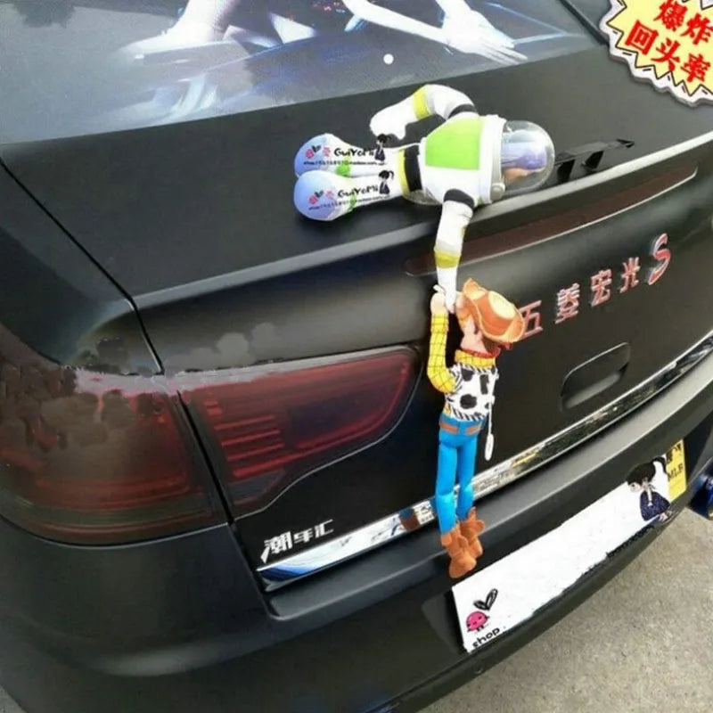 Toy Story Woody Buzz Lightyear Car Plush Toys Outside Hang Toy Auto Accessories Car Decoration Car Roof Doll Cartoon Decoration