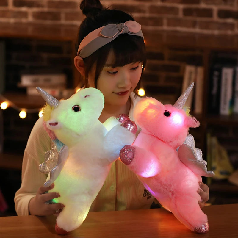 Lighting Unicorn Luminous Unicorn Plush Toy Lovely Animal  Soft Stuffed Doll Baby Appease Toys Kids Birthday Gift