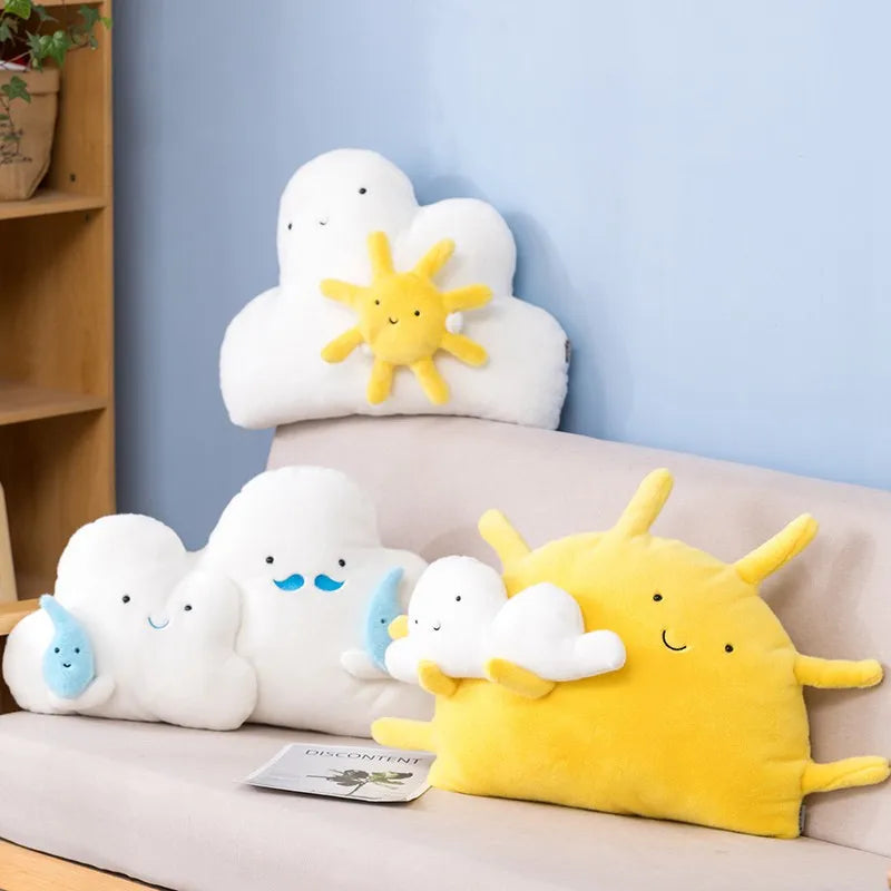 New Long Plush Sky Pillows Emotional Sun Moon Cloud Shaped Pillow Room Chair Decor Seat Cushion Best Xmas Birthday Gift