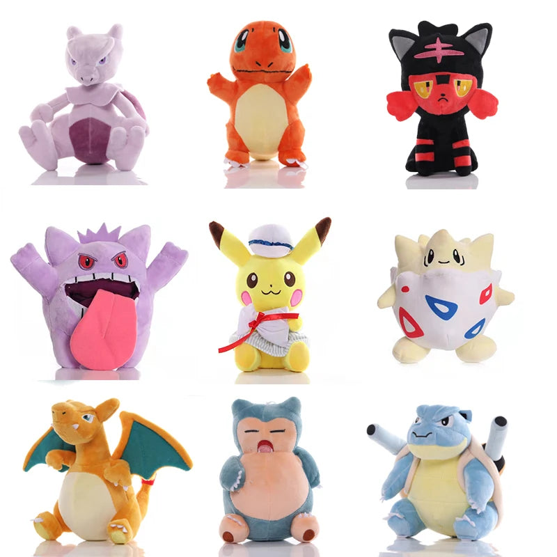 Pokemon Plush Toys Hobbies Gengar Pikachu Charmander Squirtle Bulbasaur Stuffed Doll Eevee Peluche Children‘s Day Gifts For Kids