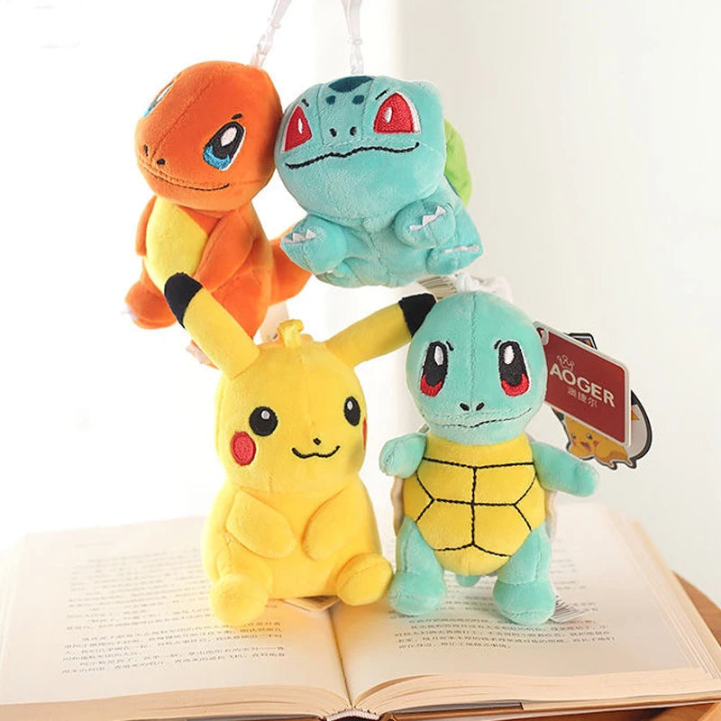 Anime Pokemon Plush Pikachu Charmander Plush Toy Squirrel Bulbasaur Jiggles Lapras Eevee Snorlax Keychain Xmas Gift For Kids