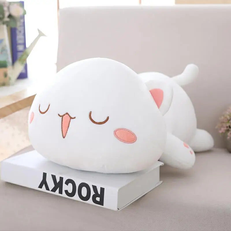 1pc 35/50/65cm Kawaii Lying Cat Plush Toys Stuffed Cute Cat Doll Lovely Animal Pillow Soft Cartoon Cushion Kid Christmas Gift