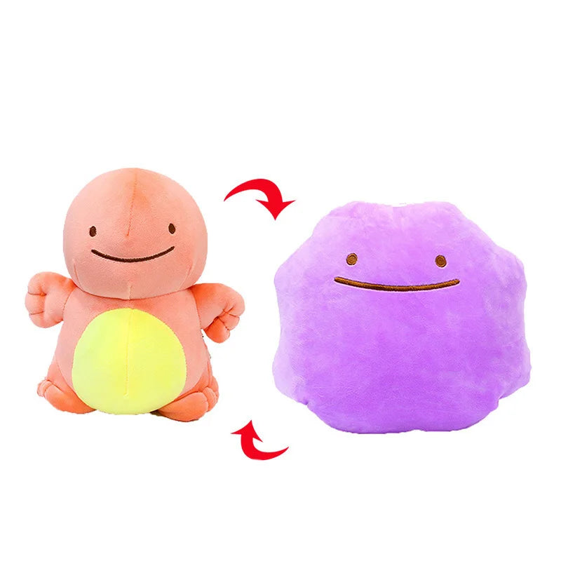 Pokemon Double Sided Ditto Flip Reversible Plush Toy Cartoon Image Expression Eevee Lapras Snorlax Gengar Stuffed Doll Gift