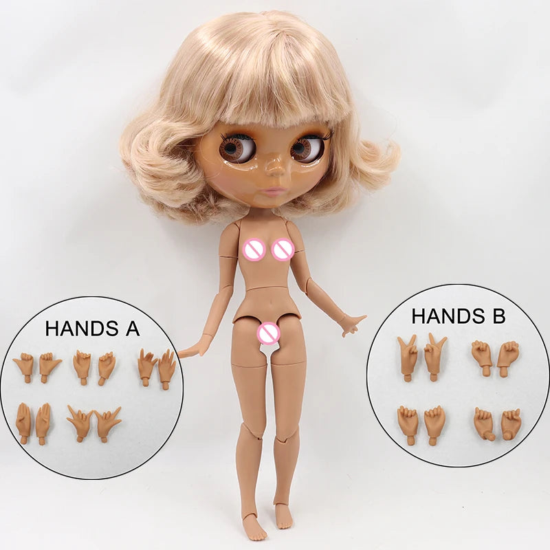 ICY DBS Blyth Doll 1/6 BJD Joint Body 30cm Nude Doll White Skin Tan Skin Dark Skin Special Price Girls Gift Random Eyes Colors