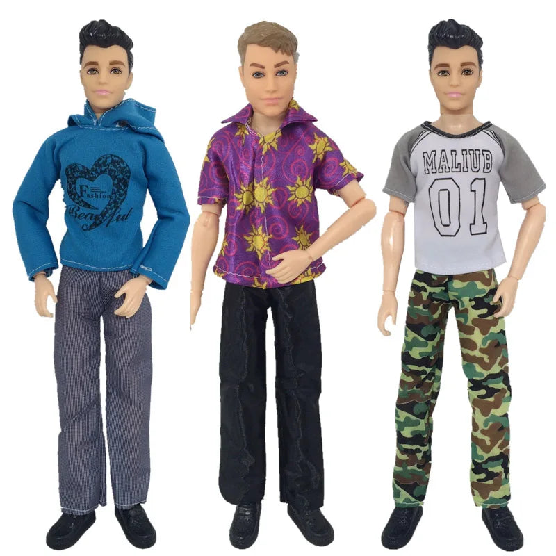 Ken Doll Clothes Doll Daily Wear Casual Suit Sweatshirt Pants Wedding Party Suit Man Male Doll Clothes For 30cm Doll Accessories