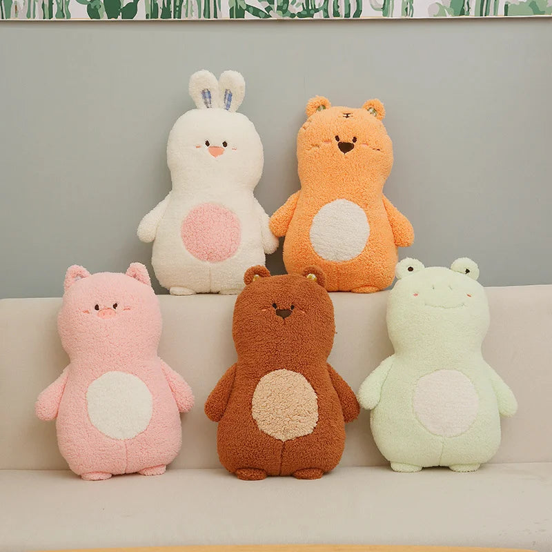 Nice Cute 35CM Plush Animals Pillow Soft Lovely Bear Rabbit Frog Tiger Pig Doll Sofa Chair Cushion For Girls Birthday Gifts