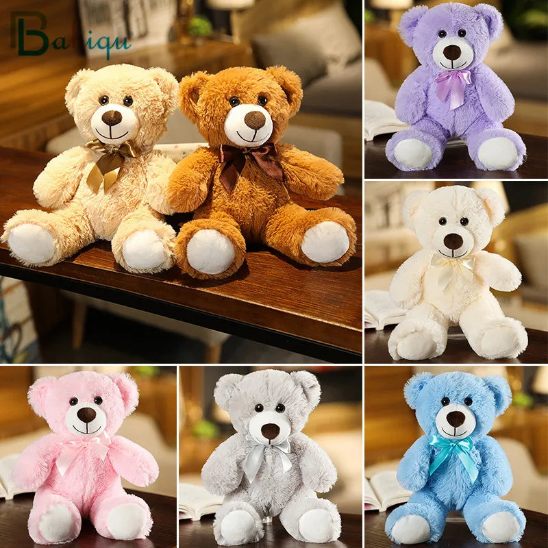 Plush Toy For Children Cartoon Colorful  Bear Stuffed Plush Animal Bear Doll Kids Baby Birthday Gift Wedding Party Toy