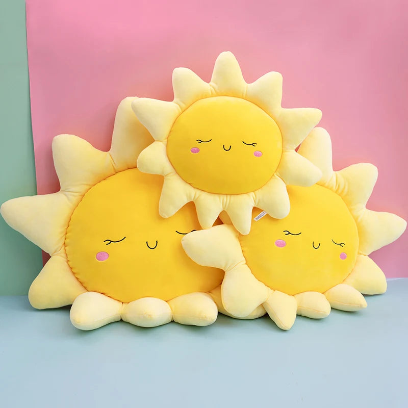 45/60/70cm Kawaii SUN car cushion Stuffed Pillow Soft Cushion Lovey Smile Cloud  Plush Toys For Children Baby Kids Girl Gift