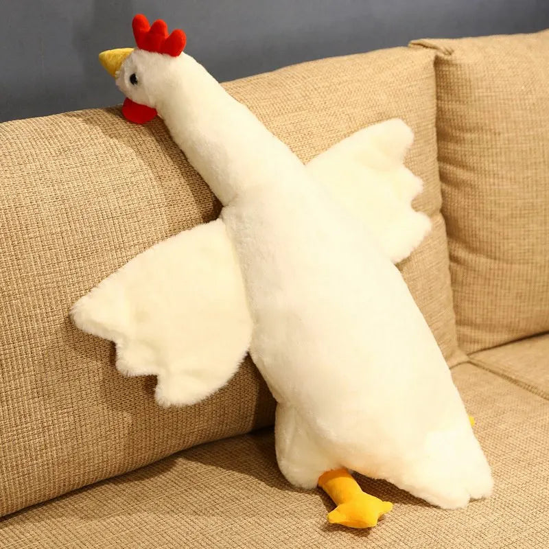 Giant Wings Yellow/White Chickens Plush Toy Stuffed Animal Cock Doll Sleep Long Cushion Boyfriends Pillow Birthday Gift