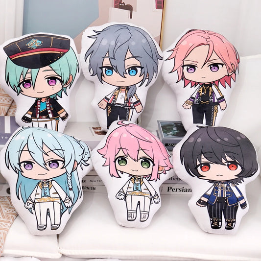 45cm Ensemble Stars Cartoons Anime Plush Toy Eichi Sakuma Rei Throw Pillow Cosplay Sofa Cushion Double-sided Printing Girl Fans