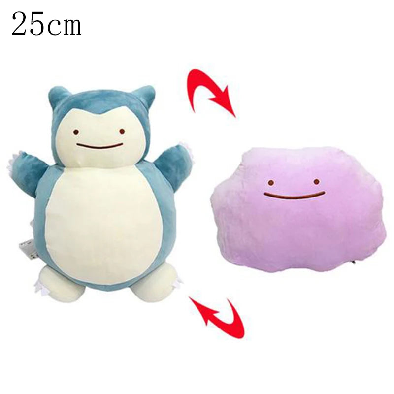 Pokemon Double Sided Ditto Flip Reversible Plush Toy Cartoon Image Expression Eevee Lapras Snorlax Gengar Stuffed Doll Gift