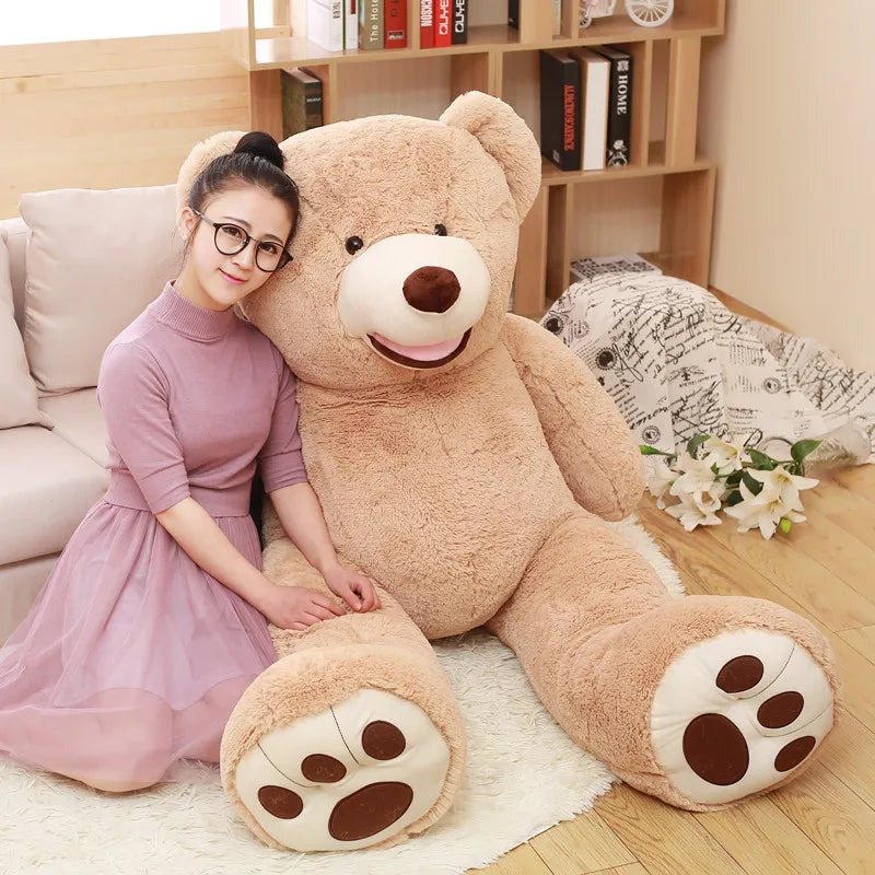 New Arrival 1M American Giant Bear Plush Toy Big Size USA Bear Stuffed Animal Doll Valentine Gift for Girls