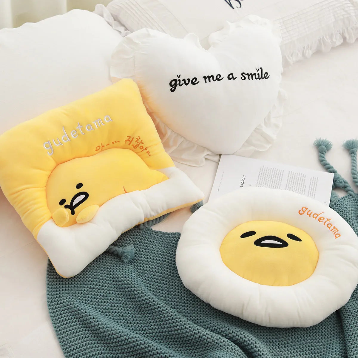 New Plush Toys Cushion Yolk Man Cute Lazy Egg Stuffed Dolls Cartoon Anime Peripheral Soft Sofa Decoration Gift For Girl