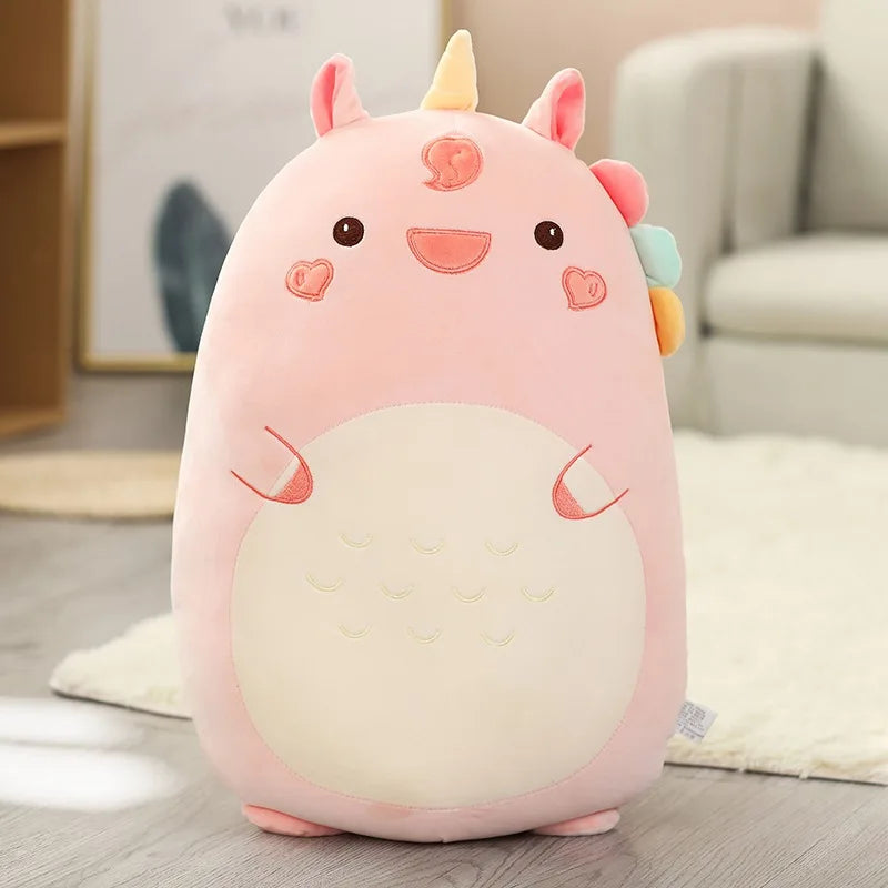 80cm Squish Pillow Plush Toy Animal Kawaii Unicorn Dinosaur Lion Soft Big Pillow Buddy Stuffed Cushion Valentine's Gift For Girl