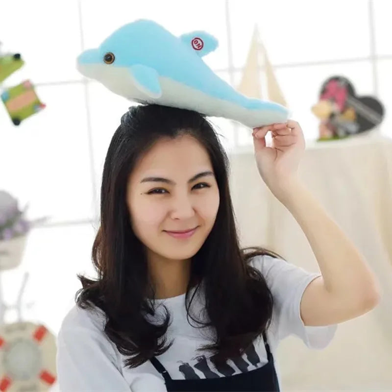 32cm Creative Luminous Plush Dolphin Doll