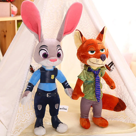 Disney Cartoon Anime Movie Zootopia Plush Toy Fox Nick Wilde Rabbit Judy Hopps Doll Soft Stuffed Animals Toys Kids Xmas Gifts