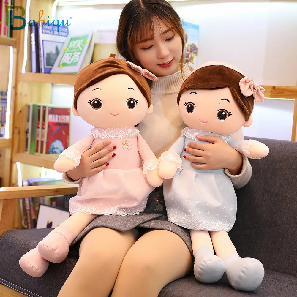 40-90cm Kawaii Plush Girl Dolls with Lace Clothes Soft Stuffed Dolls Lovely Plush Toys Girl Toys Kids Birthday Valentine Gift