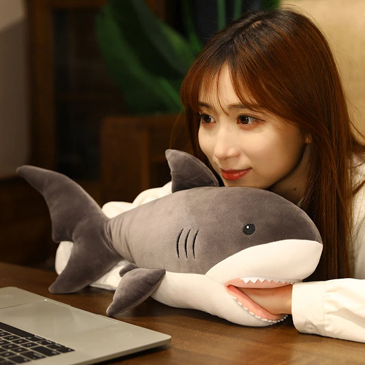 1pc 50cm Kawaii Shark with Hand Warmer Plush Toys Stuffed Soft Animal Shark Dolls for Children Boys Birthday Appease Gifts