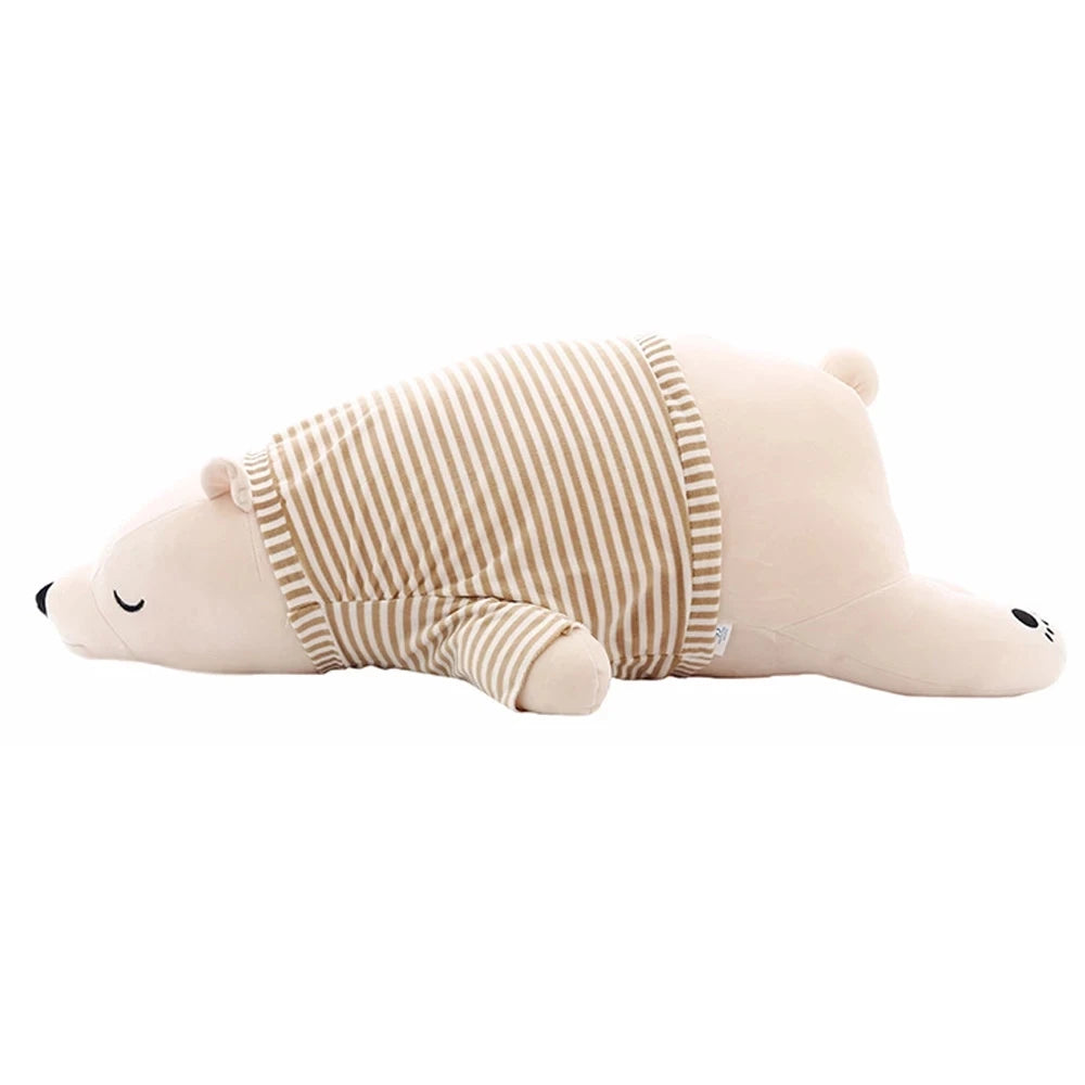 35cm Kawaii Baby Dressing Polar Bear Plush Doll Baby Soft Stuffed Wearable Sleeping Bear Pillow Animal Plush Toy Kids Gifts