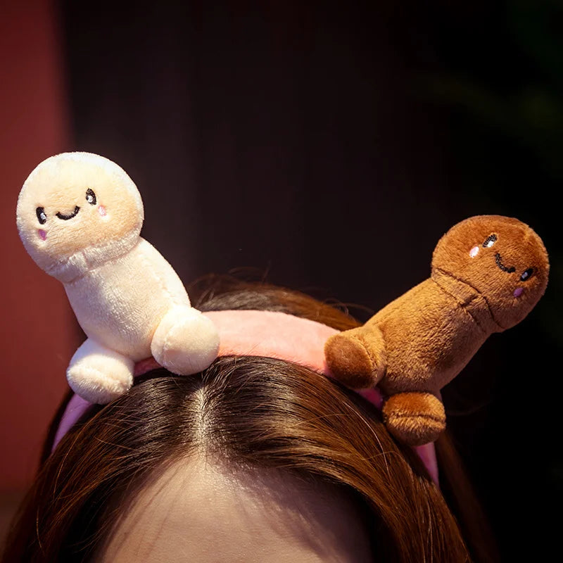 One Size Cute Penis Plush Toy Headband Sexy Soft Toy Stuffed Funny Simulation Lovely Christmas Gift For Girlfriend Lover