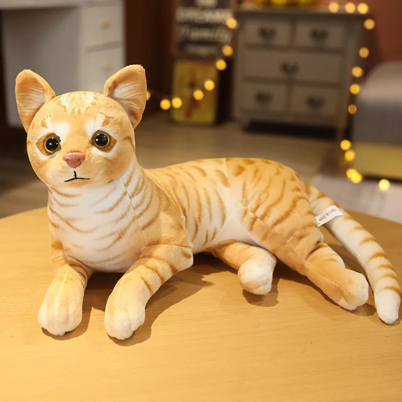 29cm Simulation American Shorthai &Siamese Cat Plush Stuffed Lifelike Doll Animal Pet Toys For Children Home Decor Baby Gift