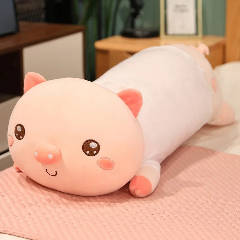 Fat Lucky Heart Pink Piggy Plush Toy Animals Soft Stuffed Cartoon Doll Accompany Sleeping Pillow Back Cushion Valentine's Gift