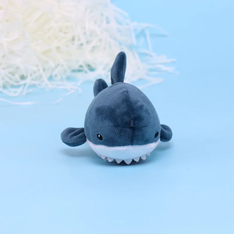 15cm Cute Simulation Shark Plush Pendant Toys Soft Cartoon Whale Stuffed Doll Backpack Keychain Bag Pendant Kids Birthday Gifts