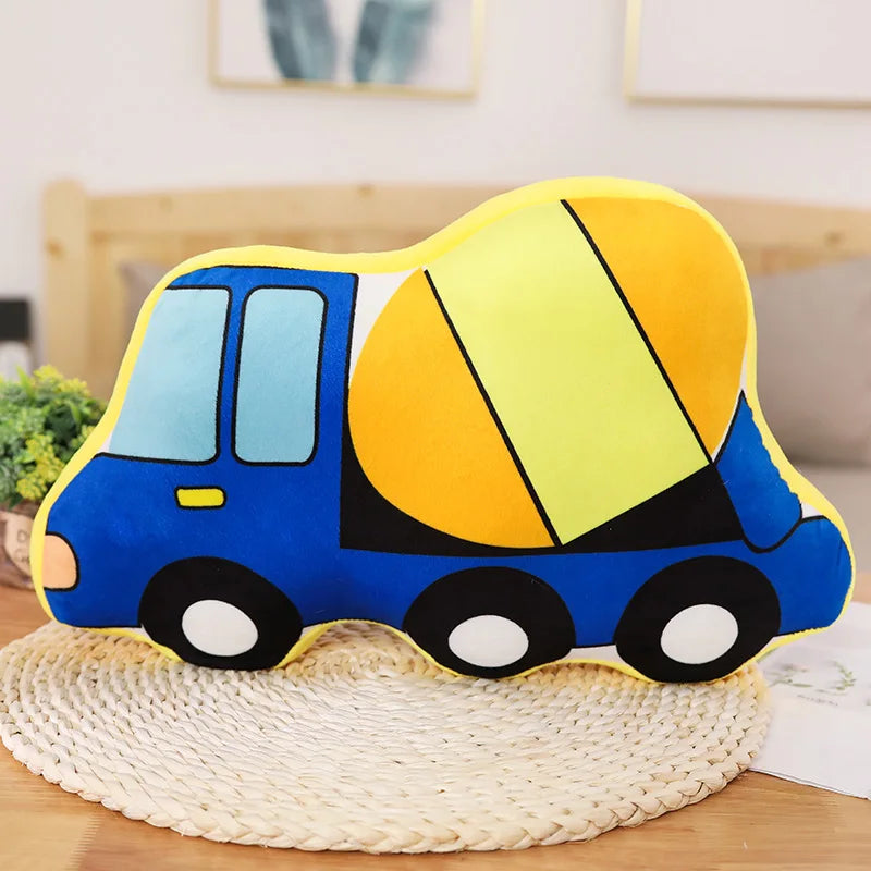 Kids Toys Aircraft Plush Toys Cute Cartoon Cars Fire Truck Cement Mixer Plush Toys Best Gifts For Childrens Room Decoration Gift