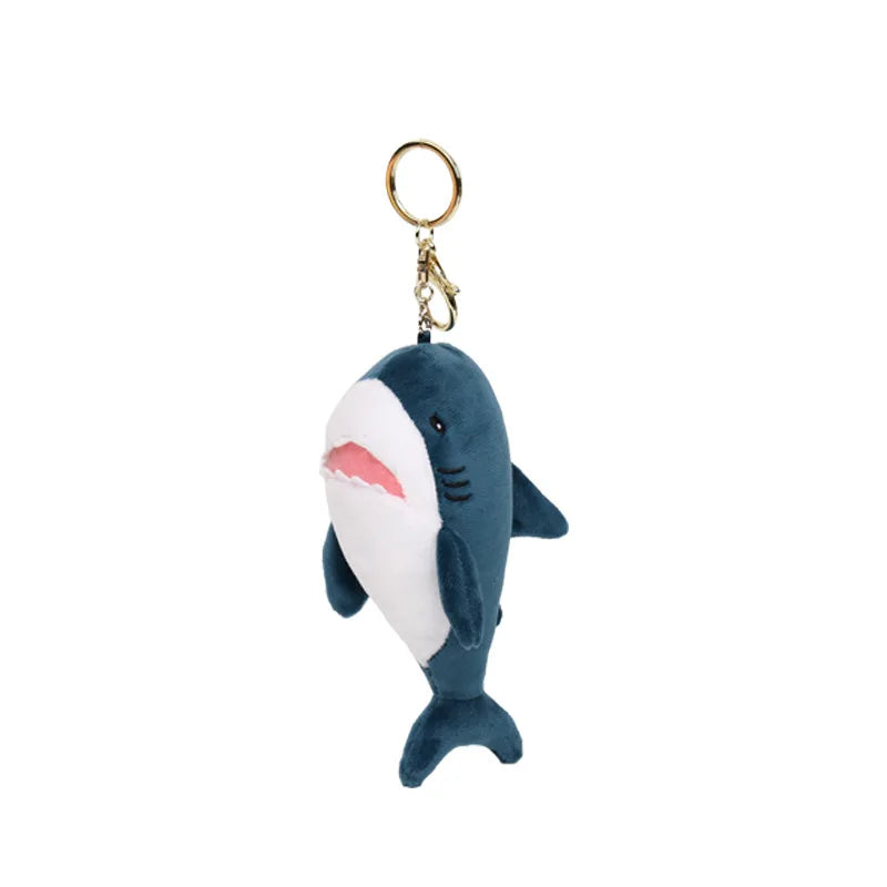 15cm Cute Simulation Shark Plush Pendant Toys Soft Cartoon Whale Stuffed Doll Backpack Keychain Bag Pendant Kids Birthday Gifts