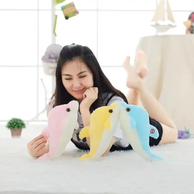 32cm Creative Luminous Plush Dolphin Doll